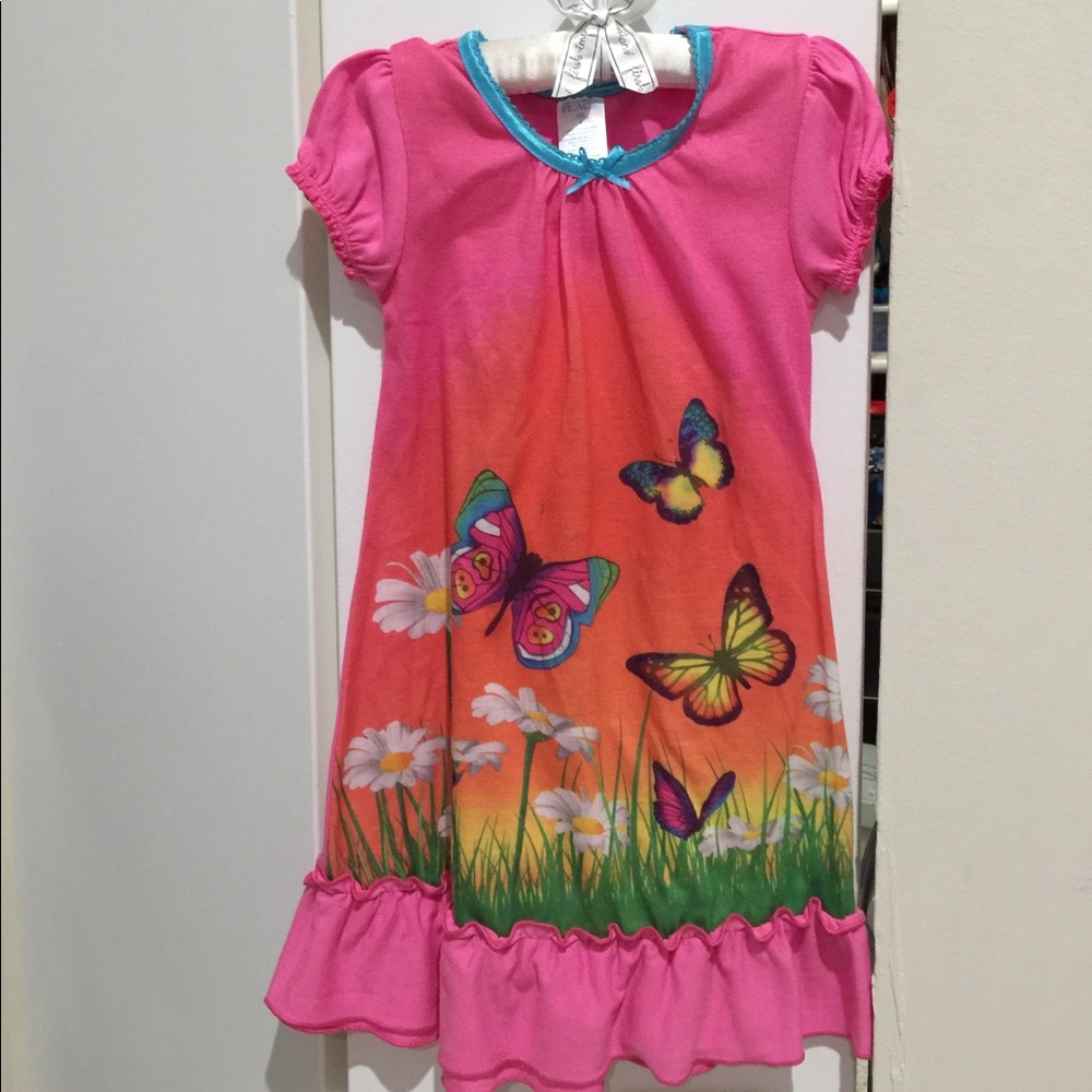 Pink and green floral Girls sleep Shirt for kids